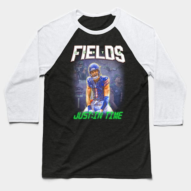 Justin Fields "Just In Time" Bears Baseball T-Shirt by dsuss